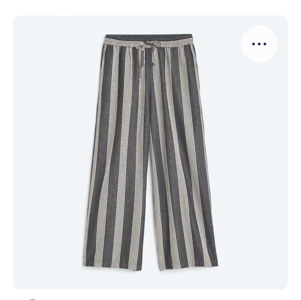 Tribal Gray Wide Leg Drawsrring Pants with Vertical Stripes